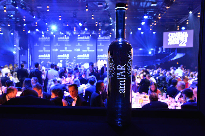 amfAR Cannes personalized Silver Saber bottle 3